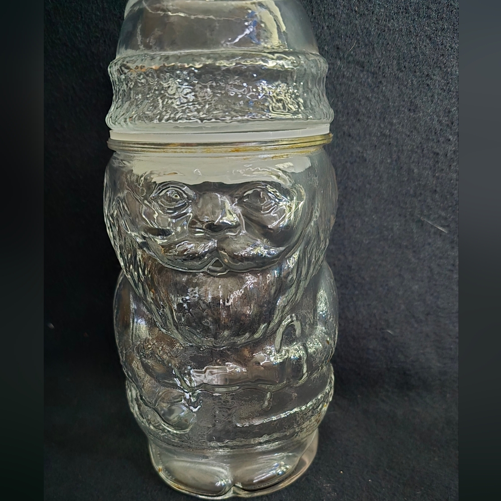 Libby Glass Santa Container